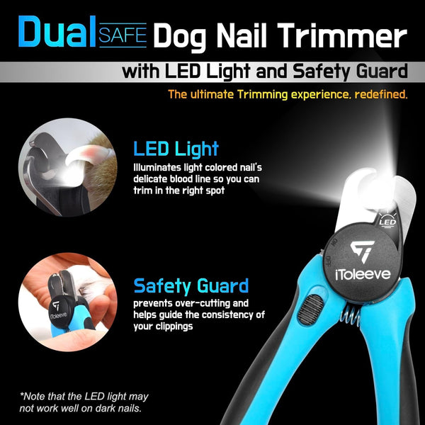 Itoleeve LED Dog Nail Clipper with Light, Illuminates Nails or Bloodline for Safe and Easy Trimmers, Extra Sharp for Thick Nails, Quick Sensor, Avoid over Cutting Toenail, for Cats & Dogs2