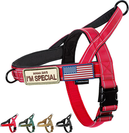 Annchwool No Pull Dog Harness with Soft Padded Handle,Reflective Strip Escape Proof and Quick Fit to Adjust Dog Harness,Easy for Training Walking for Small & Medium and Large Dogs(Brown,L)12