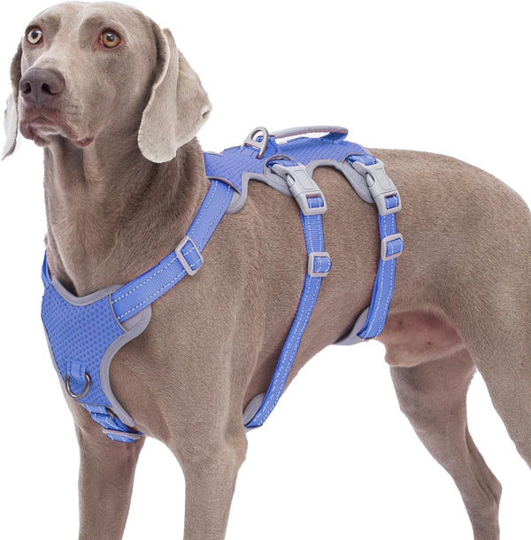 Huntboo Escape Proof Harness, No Slip Dog Harness Escape Proof, Fully Reflective Harness with Handle, Breathable, Durable, Adjustable Vest for Medium Dogs Walking and Training Gear (Black, M)10