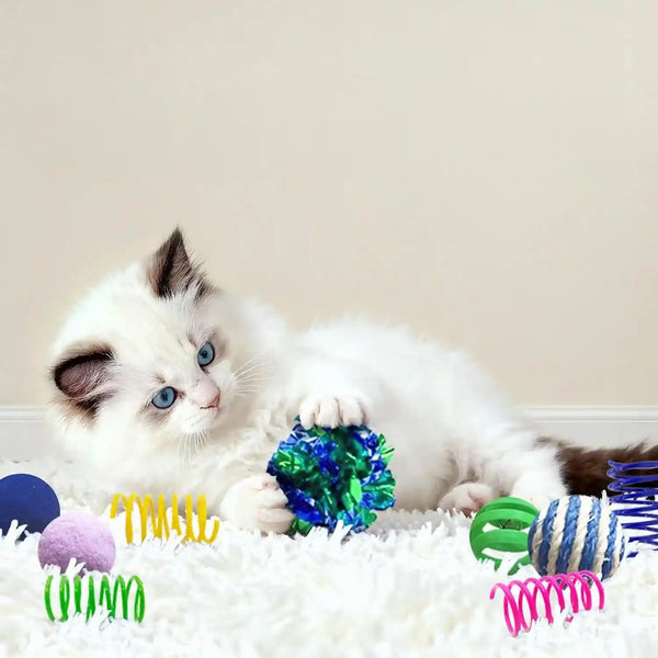 Cat Toys for Indoor Cats, 35 Packs Interactive Cat Toys Set for Kitten | Cat Toy Set with Colorful Spring, Mouse & Bell Ball, Variety Pack for Bored Kittens & Adults Self Play, Cat Toy Bulk4