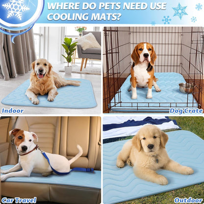 Dog Cooling Mat for Large Dogs, 40"X28" Breathable Self Cooling Crate Mat for Dogs & Cats, Portable Washable Pet Cooling Pad for Kennel, Sofa, Bed, Floor, Car Travel Indoor Outdoor Summer Use6