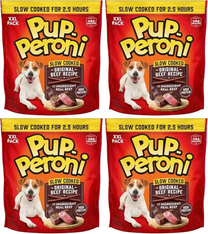 Pup-Peroni Dog Training Treats Made with Real Beef, 8 Bags (5.6 Oz. Each) | Slow Cooked 2.5+ Hours for a Tender Texture & Rich, Meaty Taste. 24% Protein. No Fillers. No Red 40.9