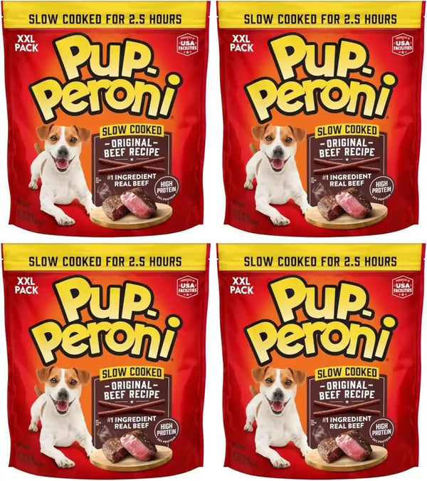 Pup-Peroni Dog Training Treats Made with Real Beef, 8 Bags (5.6 Oz. Each) | Slow Cooked 2.5+ Hours for a Tender Texture & Rich, Meaty Taste. 24% Protein. No Fillers. No Red 40.9