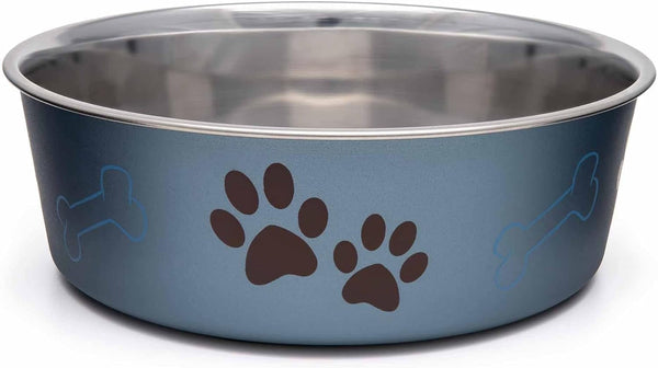 Loving Pets Bella Dog Bowls- Stainless Steel Dog & Cat Bowls - Spill Proof Dog Food Bowl, Cat Bowl, Puppy Essentials & Pet Supplies Great for Home & Travel (Medium 20-35 Lbs, Blueberry)21