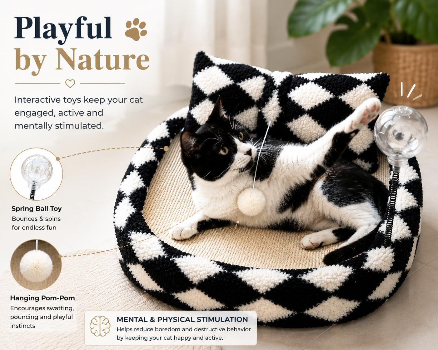 furso-cat-bed-scratcher-lounge-for-indoor-cats-sisal-scratch-pad-with-spring-treat-ball-plush-pillow-play-toy-diamond-design-protects-furniture