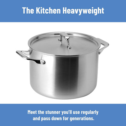 5-Ply Stainless Steel Stockpot – Large Cooking Pot for Boiling, Simmering & Stewing - Consistent, Even Heating - Durable, Dishwasher Safe – Oven-Safe to 800F, Induction Ready - 8 QT2
