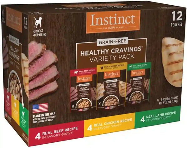 Instinct Healthy Cravings Grain Free Recipe Variety Pack Natural Wet Dog Food Topper by Nature'S Variety, 3 Oz. Pouches (Pack of 12)1