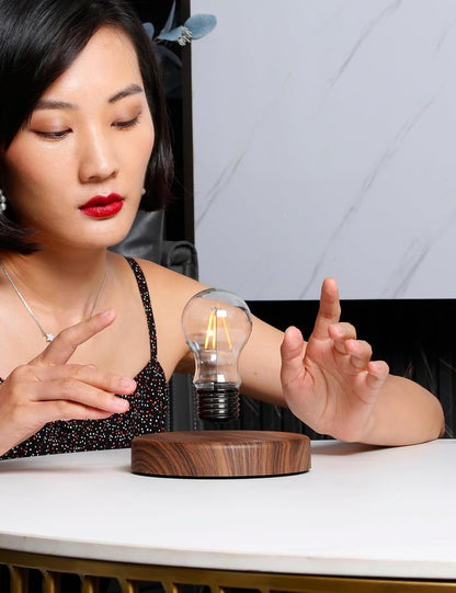 Levitating Bulb Lamp, Magnetic Floating Night Light for Desk Decor | Unique Valentine'S Day Gift for Lovers, Cool Tech Gadget for Home Office, Christmas Birthday Present (Round Classic Bulb)4