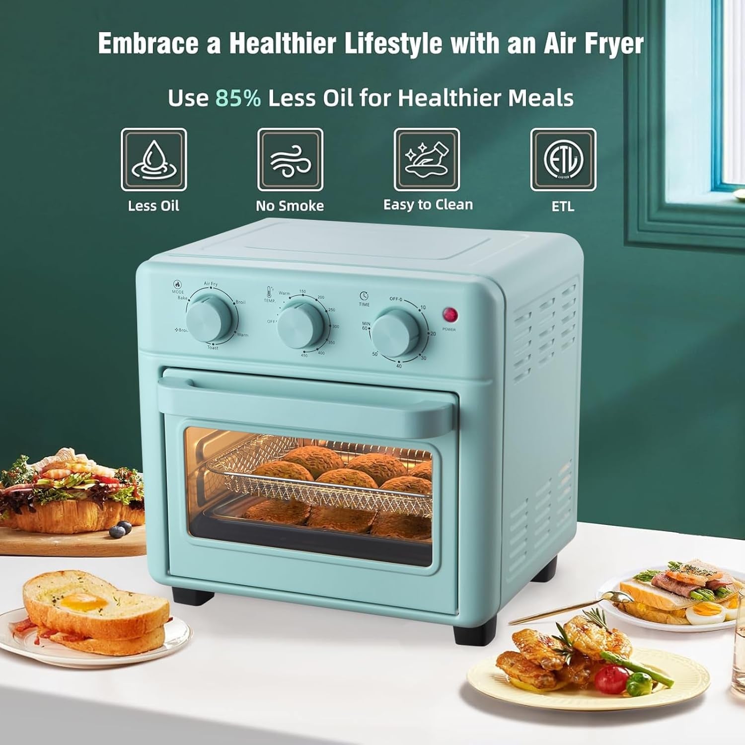air-fryer-toaster-oven-combo-retro-convection-oven-countertop-16qt-small-toaster-oven-4-slices-or-9-pizza-bake-toast-broil-air-fry-rapid-heating-mini-conventional-oven-non-stick-blue