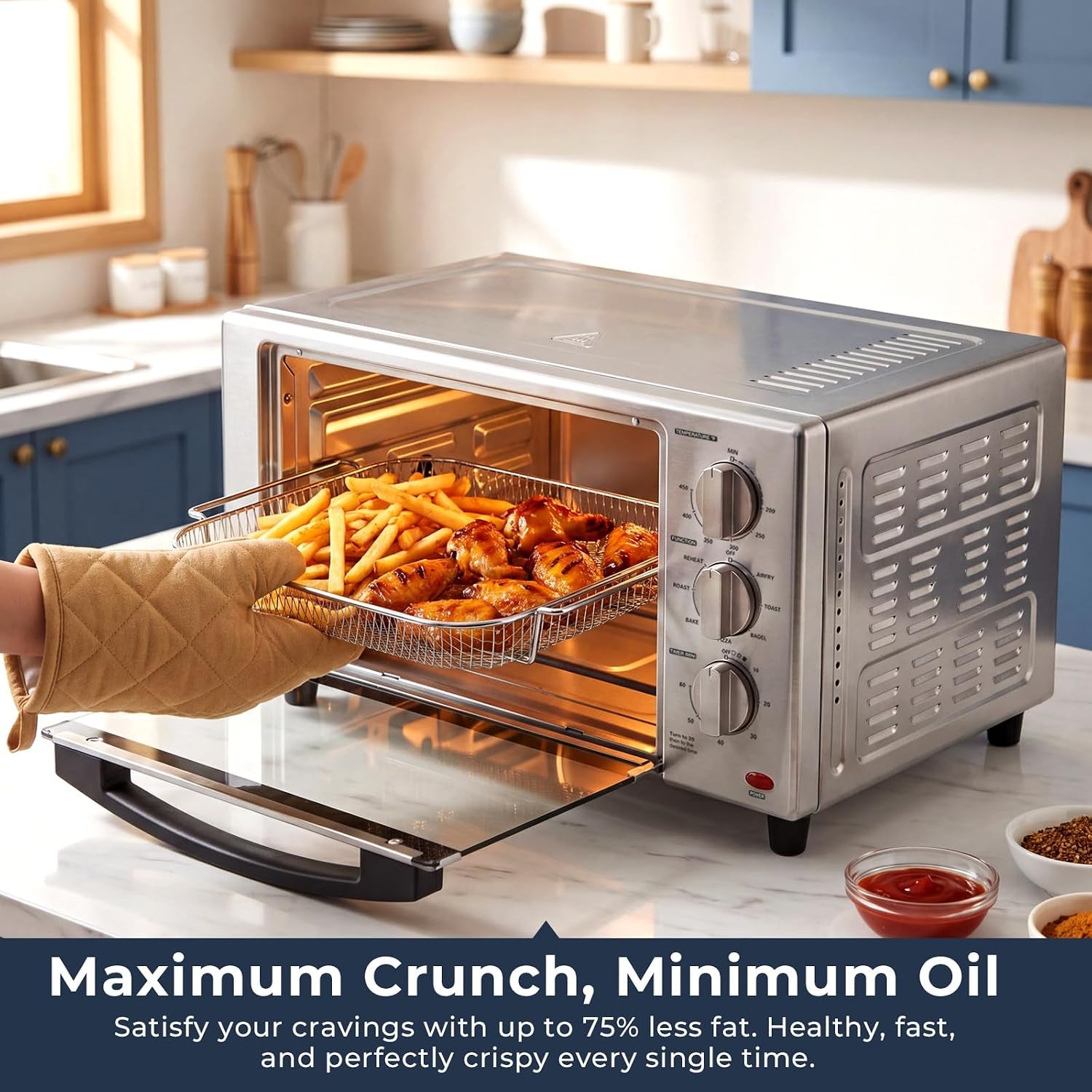 23-qt-air-fryer-toaster-oven-7-in-1-convection-oven-countertop-airfry-toast-pizza-bagel-bake-roast-fits-12-pizza-stainless-steel-easy-to-clean