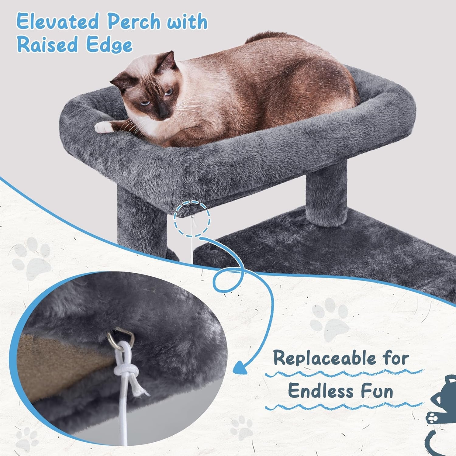 yaheetech-cat-tree-tower-40-inch-condo-with-hammock-oversized-soft-platform-scratching-board-basket-pet-beds-furniture-for-large-kittens-dark-gray-roomy-top-perch-lets-big-cats-lounge-and-survey-the-room-plus-a-sturdy-multi-level-design-cozy-condo-and-soft-plush