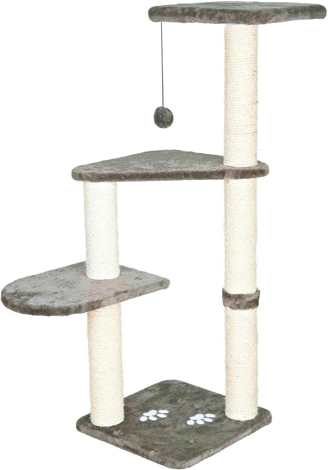 trixie-altea-cat-tree-tall-scratching-posts-3-elevated-platforms-dangling-cat-toy-cat-playground-platinum-gray