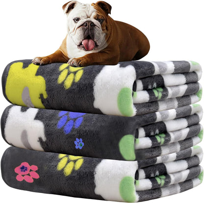 Rezutan Dog Blankets for 3 Pack Large Medium Pet Cat, Soft Fuzzy Washable Blanket, Comfort Flannel Suitable for Dogs Kennels & Beds, Sofas, Furniture, Gifts Puppy Essentials, 41 X 31 Inch, Black37