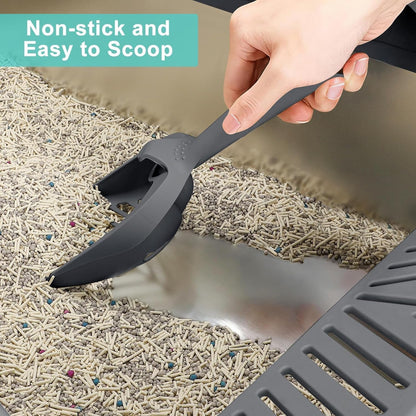 2 Pack Stainless Steel Litter Box | XL Enclosed Cat Litter Boxes with Lid for Big Cats and Multi-Cats | High Sided, Anti-Urine Leakage | Non-Stick Bottom（Dark Gray）5
