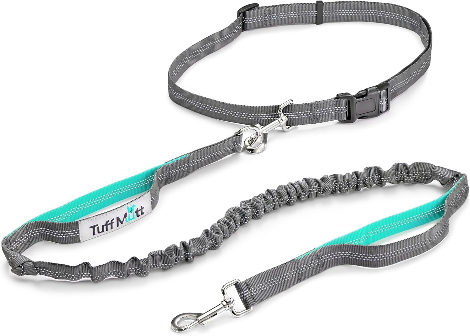 tuff-mutt-hands-free-dog-leash-for-walking-running-hiking-waist-leash-with-bungee-adjustable-belt-reflective-double-handle-design-for-large-medium-dogs