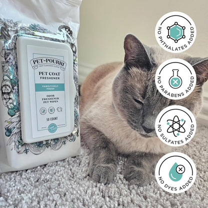 Poo-Pourri Pawsitively Fresh Deodorizing Pet Wipes – Quick Cleaning Wipes for Dogs & Cats – Plant Based Ingredients – Vet Recommended – Cleaner Odor Remover Wipes for Paw, Fur & Skin Soothing8