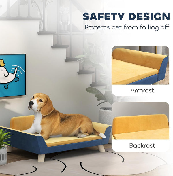 Pawhut Dog Sofa Bed, Pet Couch for Small Dogs with Soft Cushion, Removable Washable Cover, Elevated Dog Bed Couch with Anti-Slip Foot Pads, Orange | Pet Sofa, Removable Washable Cover, Elevated Pet Bed Couch, Anti-Slip Foot Pads6