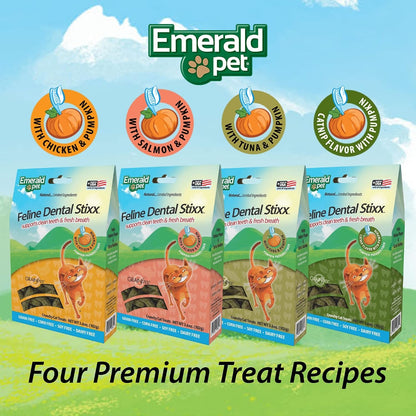 Emerald Pet Grain-Free Chicken Cat Dental Treats – Crunchy Dental Sticks for Cats to Clean Teeth, Reduce Plaque & Tartar, Freshen Breath – Pumpkin for Digestive Health, Natural Cat Chews, 3.6 Oz8