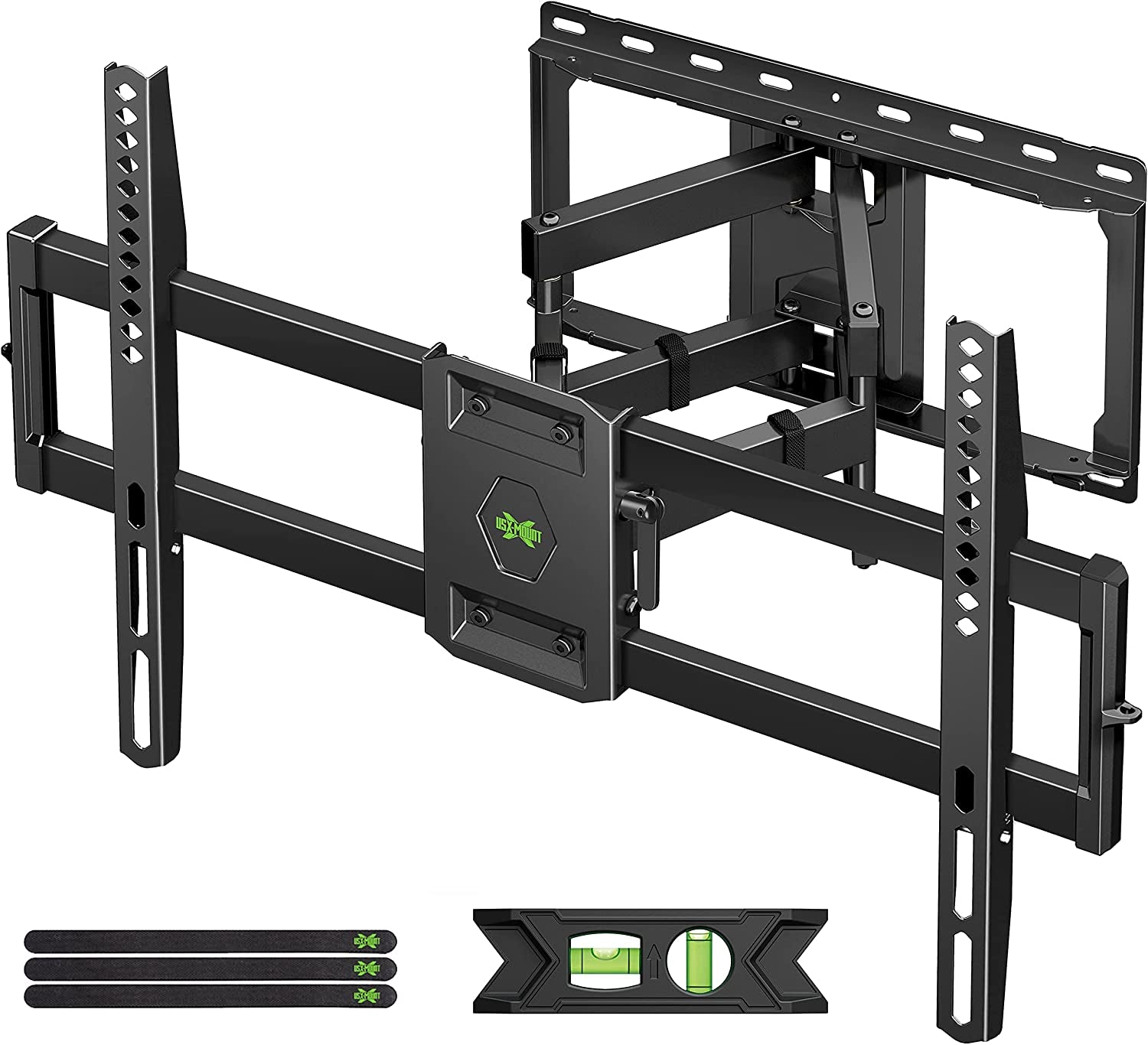 full-motion-tv-wall-mount-for-most-42-90-inch-flat-screen-led-4k-tv-mount-bracket-dual-swivel-articulating-tilt-6-arms-max-16-wood-studs-vesa-600x400mm-holds-up-to-132lbs