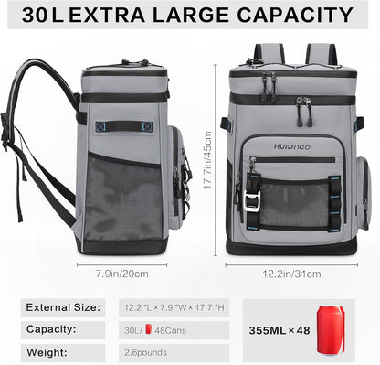 Large Waterproof Insulated Cooler Backpack, 30L, 48Cans | Men & Women, Leak Proof, for Camping, Beach, Fishing, Picnic, Travel, Outdoor2