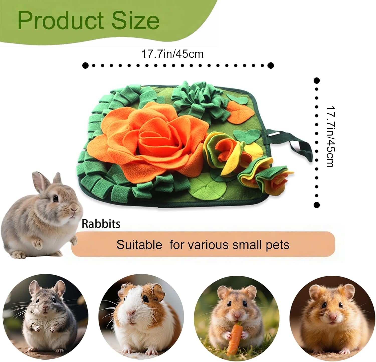 rabbit-foraging-mat-bunny-snuffle-mat-for-small-animal-puzzle-toy-interactive-enrichment-toy-17-7-feed-treat-mat-for-rabbits-guinea-pigs-hamster-puppies-chinchillas-kitten-indoor-soft