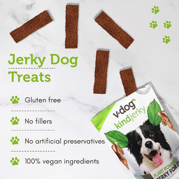 V-Dog Kind Jerky - 100% Vegan Jerky Dog Treats - Plant Based Protein and Superfoods - 8 Ounce - All Natural - Made in the USA5