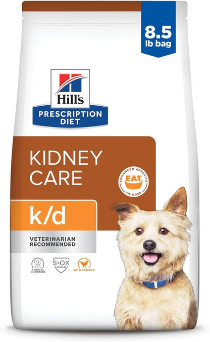 HILL'S PRESCRIPTION DIET K/D Kidney Care Dry Dog Food | #1 Veterinarian Recommended, Chicken Recipe, 8.5 Lb. Bag1