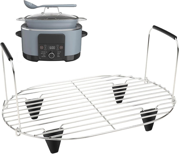 Roast and Steamer Rack for Ninja Possible Cooker 8.5 QT Pro plus | Compatible with Ninja MC1001, MC1010, MC2001 Slow Cooker Crock, Ninja Multi Cooker Accessories with Silicone Feet & Handles1