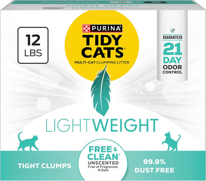 Purina Tidy Cats Lightweight Free and Clean Unscented, Multi-Cat, Clumping, 99.9 Percent Dust Free Cat Litter - 17 Lb. Box11