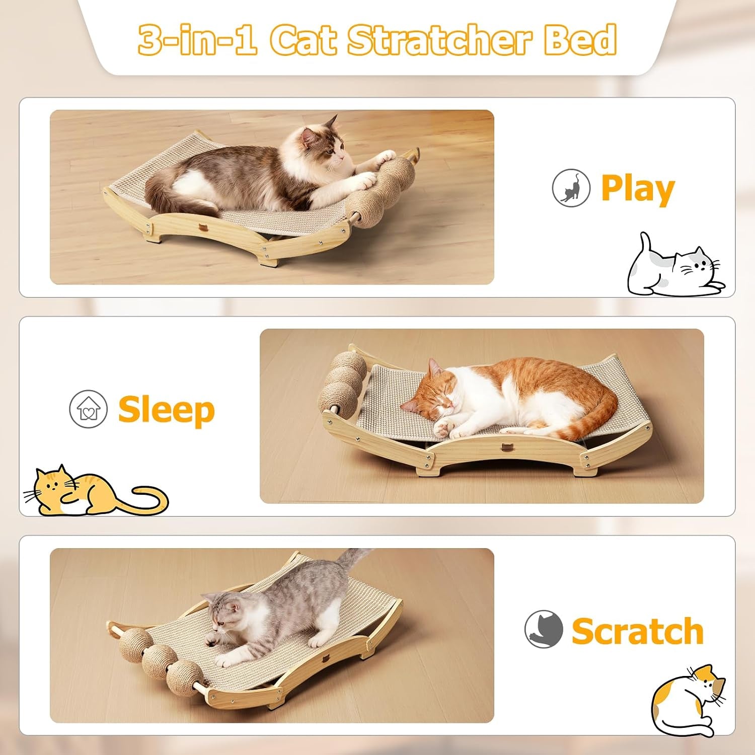 3-in-1-sisal-cat-scratcher-bed-solid-pine-cat-scratcher-with-balls-natural-extra-large-cat-scratching-post-with-hammock-cat-scratcher-for-scratch-play-rest-cat-furniture-for-indoor-cats-kitten
