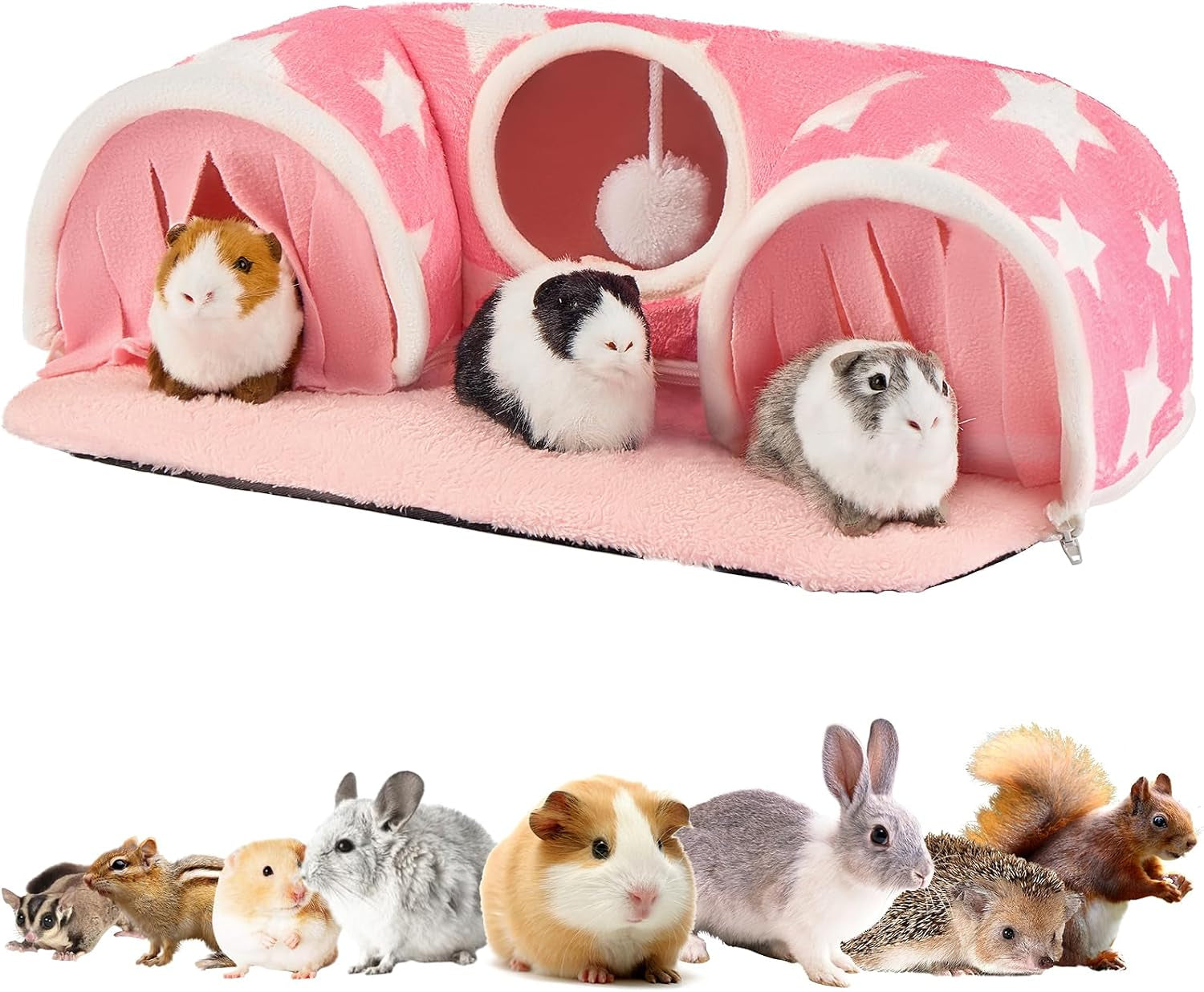 avont-guinea-pig-tunnel-small-animal-hideaway-tube-toy-cozy-plush-tunnel-for-guinea-pigs-and-small-pets-with-non-slip-bottom-and-2-in-1-design-in-medium-size-starry
