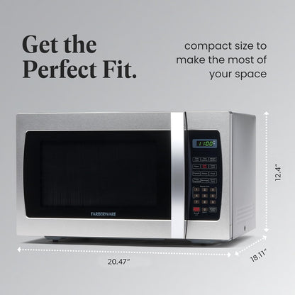 1.3 Cu. Ft. Countertop Microwave Oven – 1000 Watts Power, Auto Cook Settings, Defrost, Easy Clean and Child Safety Lock - Stainless4