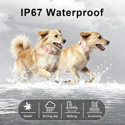 Dog Shock Collar 2 Dog- 3300FT Dog Training Collar for Small Medium Large Dog (5-120Lbs) with Remote,Ip67 Waterproof E-Collar with Beep (8 Sounds) Vibration (1-16) Shock (1-16) Flash Light,Pink4