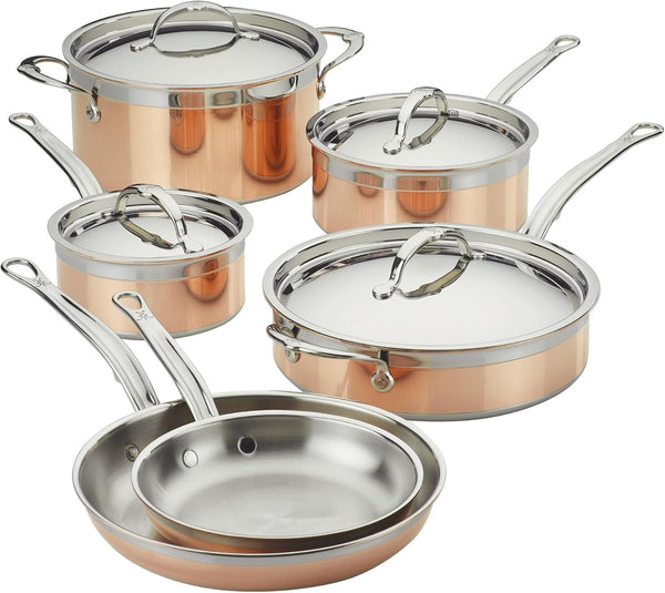Hestan - Copperbond Collection - 100% Pure Copper 10-Piece Ultimate Cookware Set, Induction Cooktop Compatible1