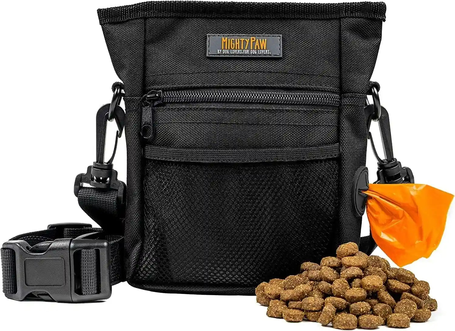 mighty-paw-dog-treat-pouch-no-spill-magenetic-clasp-hands-free-pouches-for-training-pets-training-treat-pouches-for-dog-walks-pet-bags-pouch-built-in-poop-bag-holder-black