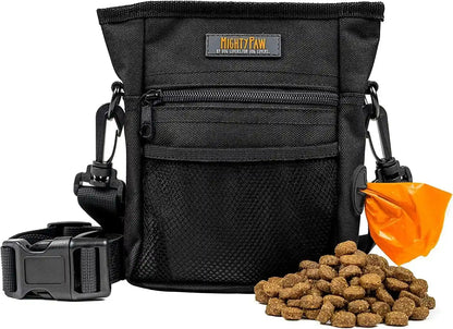Mighty Paw Dog Treat Pouch | No Spill Magenetic Clasp - Hands-Free Pouches for Training - Pets Training Treat Pouches for Dog Walks - Pet Bags Pouch - Built in Poop Bag Holder - Black1
