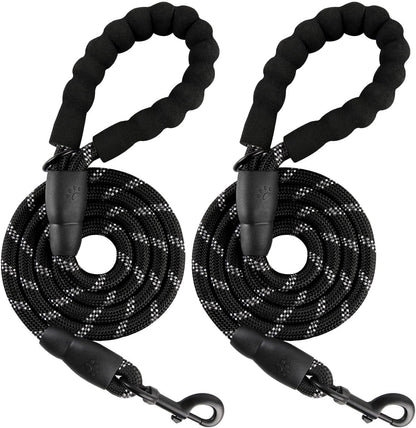BARKBAY Dog Leashes for Large Dogs Heavy Duty Dog Leash 4/5/6 FT with Comfortable Padded Handle and Highly Reflective Threads for Medium Large Dogs Walking Training Running (5Ft-1/2'',Pink)25