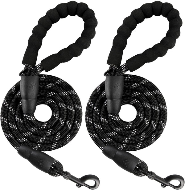 BARKBAY Dog Leashes for Large Dogs Heavy Duty Dog Leash 4/5/6 FT with Comfortable Padded Handle and Highly Reflective Threads for Medium Large Dogs Walking Training Running (5Ft-1/2'',Pink)25