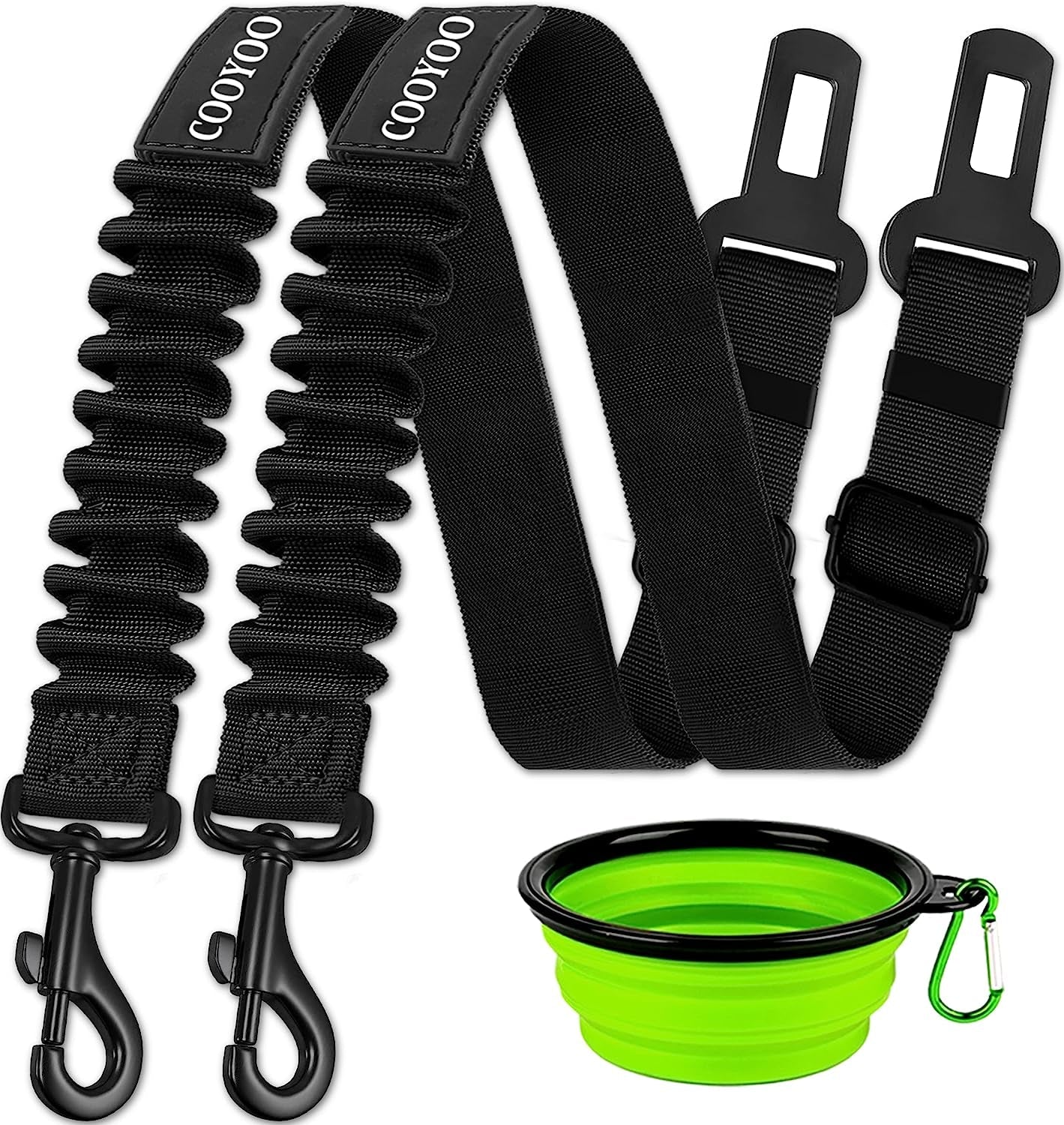 cooyoo-dog-seat-belt-durability-retractable-dog-car-harness-adjustable-dog-seat-belt-for-vehicle-nylon-pet-safety-seat-belts-heavy-duty-elastic-1-pack-black