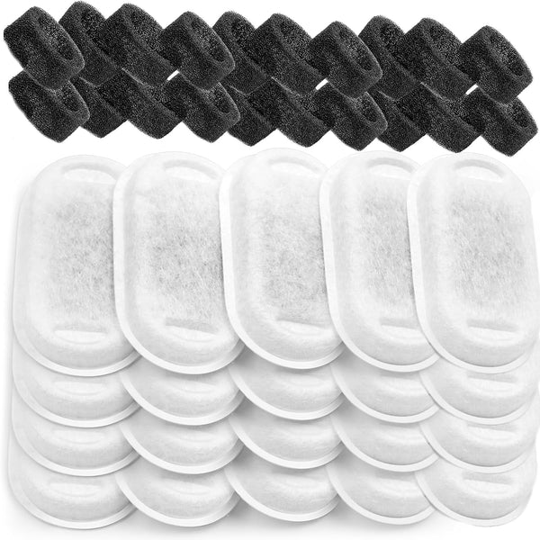 Cat Water Fountain Filters for Stainless Steel 67Oz/2L Adjustable Water Flow Pet Fountain, 8 Pack Pet Replacement Filters with 8 Sponges9