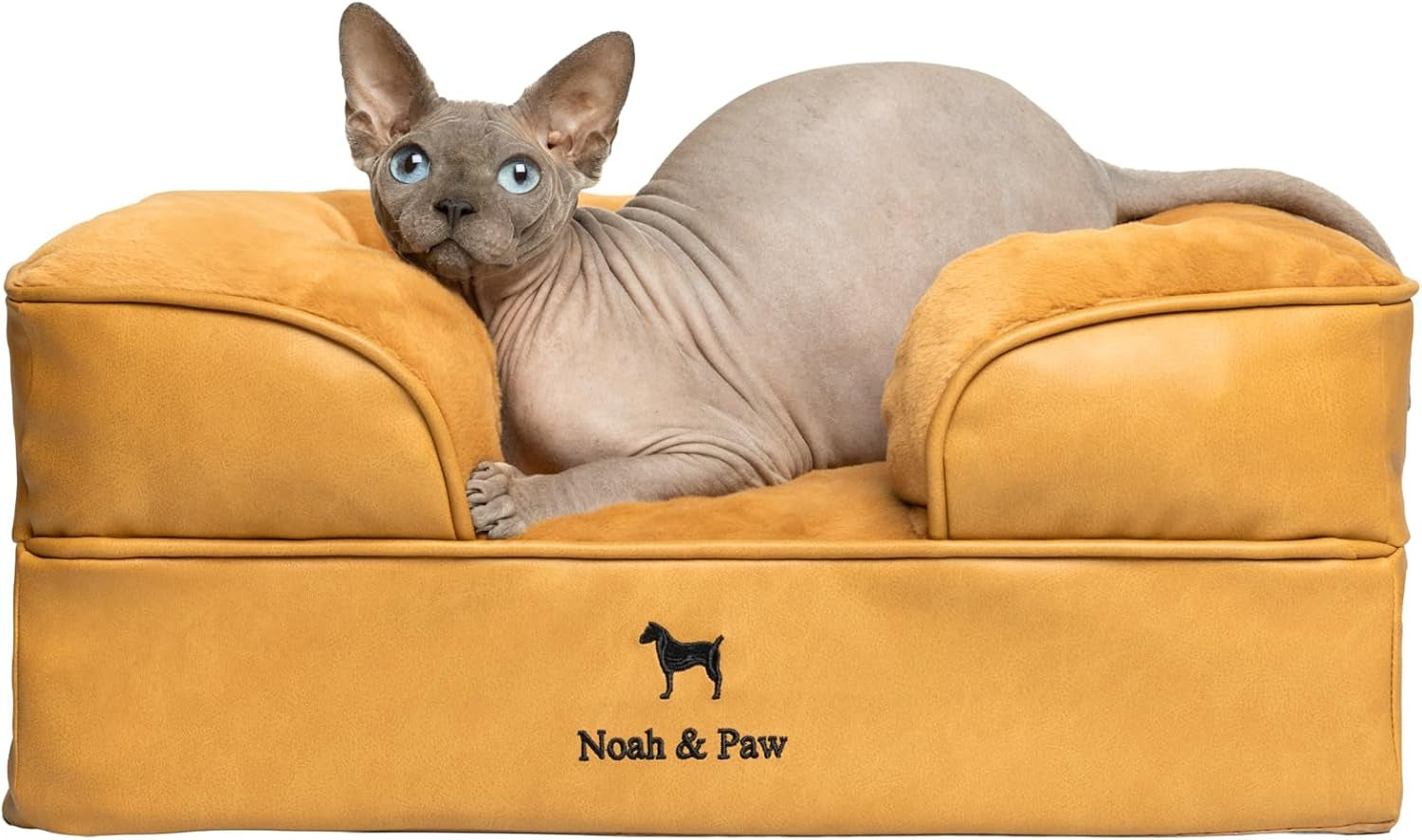 noah-paw-large-dog-bed-35x25x11-inch-orthopedic-dog-beds-eggshell-memory-foam-infused-with-cooling-gel-inner-cover-water-resistant-machine-washable-faux-leather