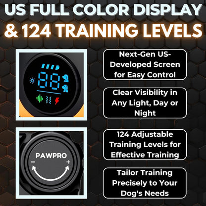 Dog Shock Collar with Remote, Unmatched 4-Mile Range, Night-Light Mode, Training Guide Included, 124 Training Levels & 4 Modes, Beep Vibration Shock, Waterproof Rechargeable, Fits All Dogs (1 Collar)7