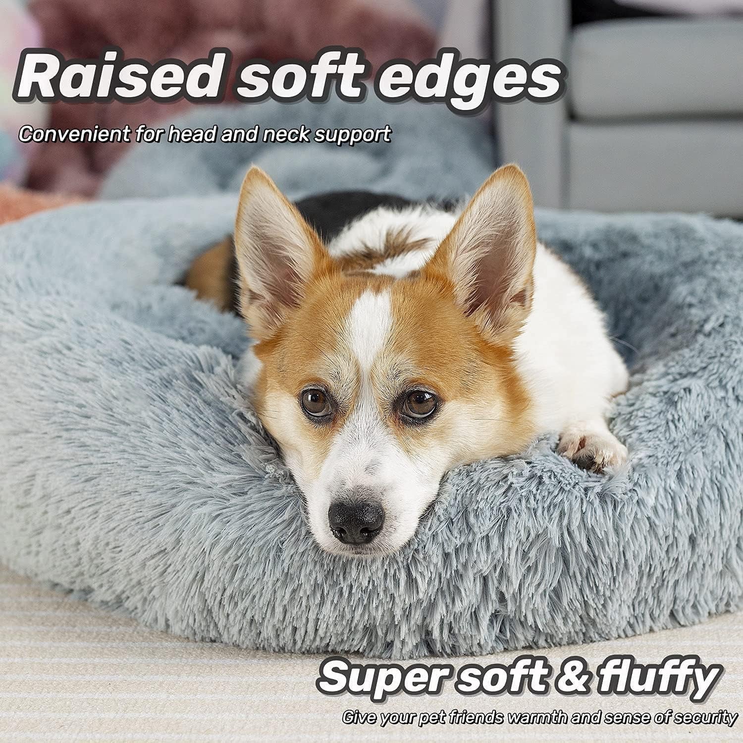 anti-anxiety-round-fluffy-plush-faux-fur-warm-washable-dog-bed-cat-bed-original-bed-for-small-medium-large-pets-used-to-relieve-joints-and-improve-sleep-20-24-27-24-light-grey