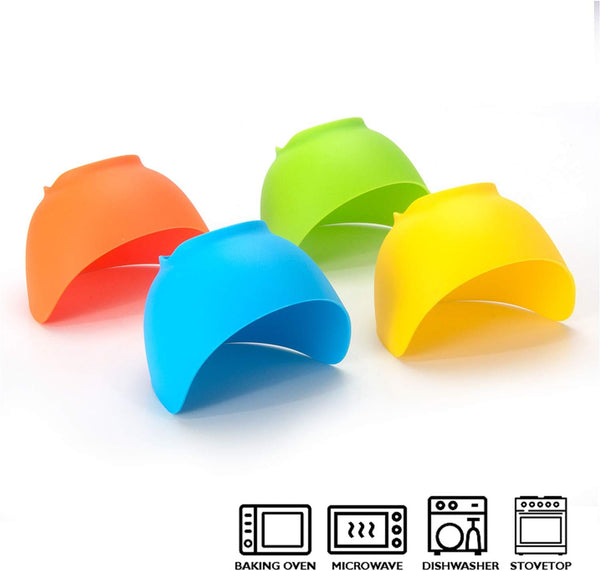 Silicone Egg Poacher Cups, 4 Pack with Stable Ring Base | Make Poached Eggs Easily on Stovetop, Microwave, Air Fryer or Oven, Easy Release, Bpa-Free, Includes Oil Brush7