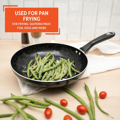 10 Inch Bistro Cera Aluminum Speckled Black Ceramic Fry Pan | Ideal for Frying and Sautéing6