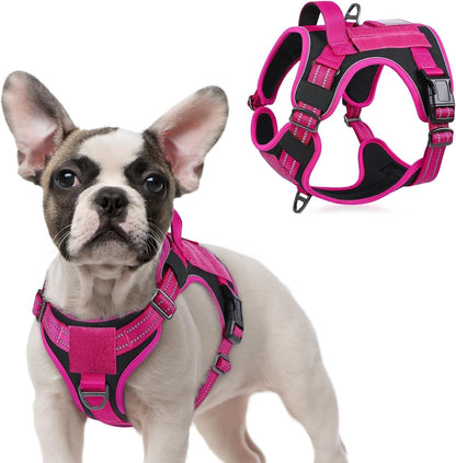 Rabbitgoo Tactical Dog Harness for Large, No Pull Military Service Vest | Molle & Handle, Heavy Duty, Adjustable, Reflective Straps, Easy Control for Training Walking, Black, Large55