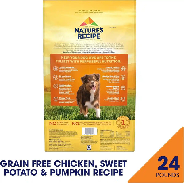 Nature’S Recipe Grain Free Chicken, Sweet Potato & Pumpkin Recipe Dry Dog Food, 24 Lb. Bag2
