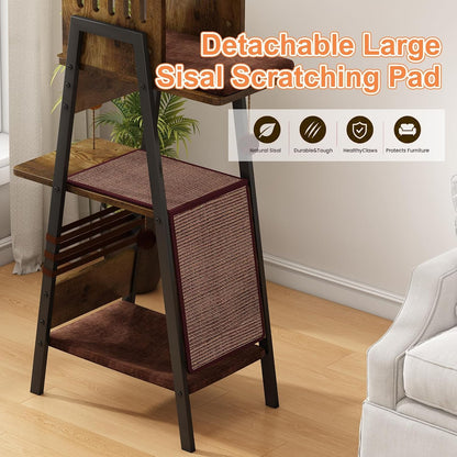 Cat Tree Tower, Large Multi-Level Cat Condo with Scratching Post, Vintage Brown8