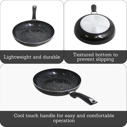 10 Inch Bistro Cera Aluminum Speckled Black Ceramic Fry Pan | Ideal for Frying and Sautéing2