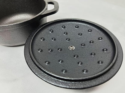 Cast Iron Pre Seasoned Mini Cast Iron Bread Bowl Dutch Oven Set of 2 Black8